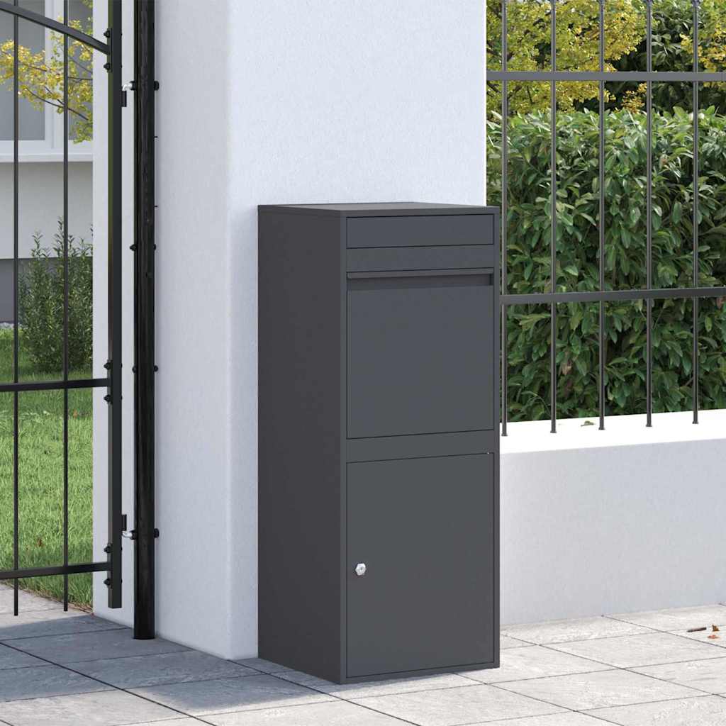 Boîte de dépôt de colis avec rangement Anthracite 41 x 38 x 103 cm Acier