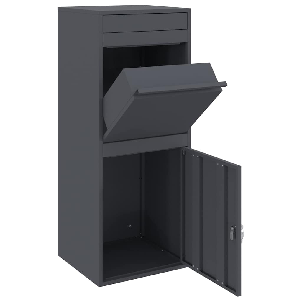 Boîte de dépôt de colis avec rangement Anthracite 41 x 38 x 103 cm Acier
