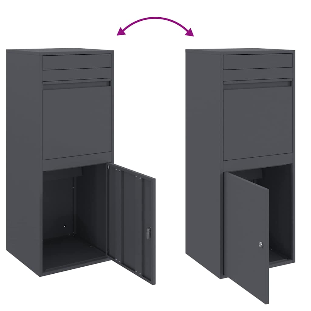 Boîte de dépôt de colis avec rangement Anthracite 41 x 38 x 103 cm Acier