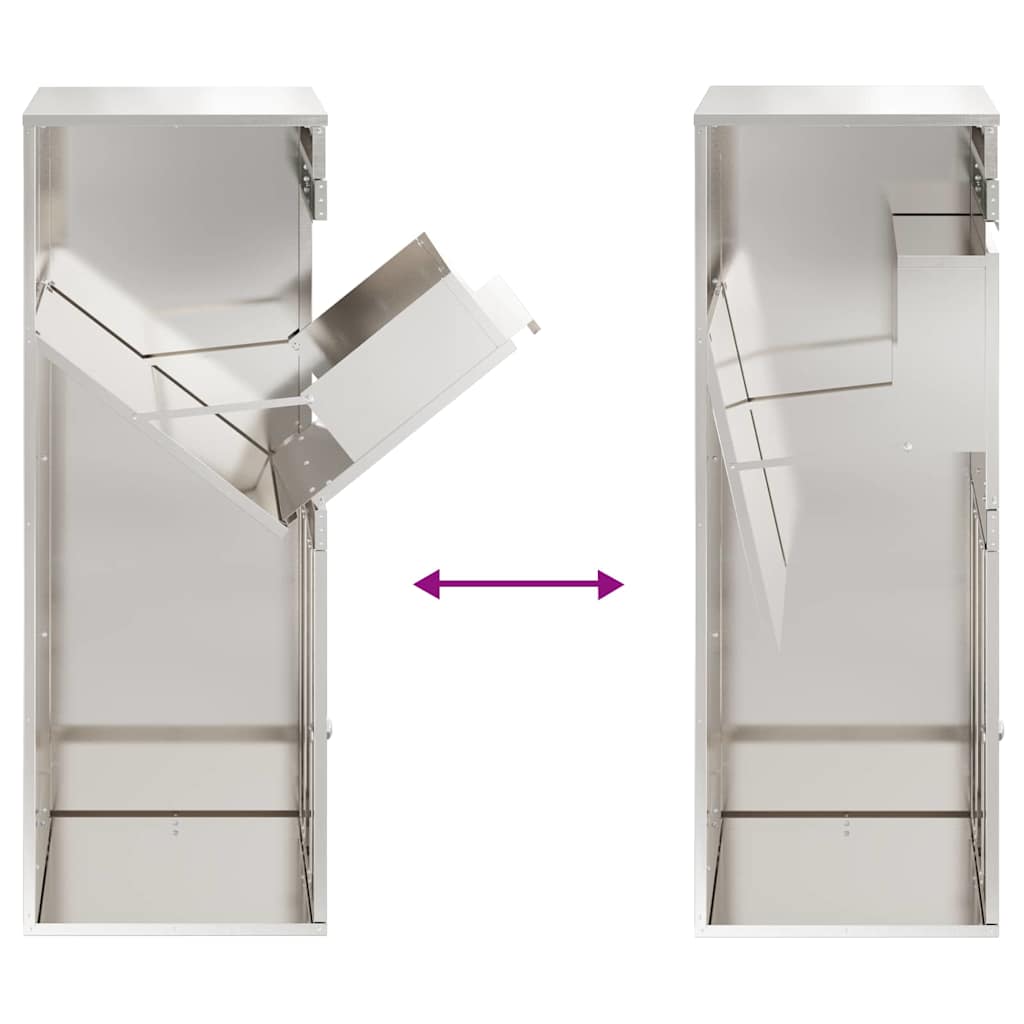 Boîte de dépôt de colis avec rangement argent 47,5 x 38 x 59 cm acier inoxydable