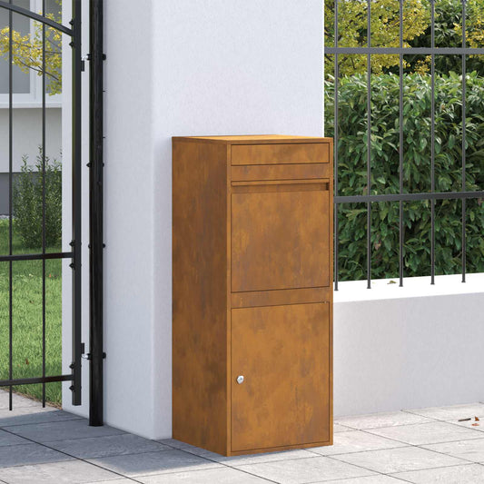 Boîte de dépôt de colis avec porte Rouillé 41 x 38 x 103 cm Acier résistant aux intempéries