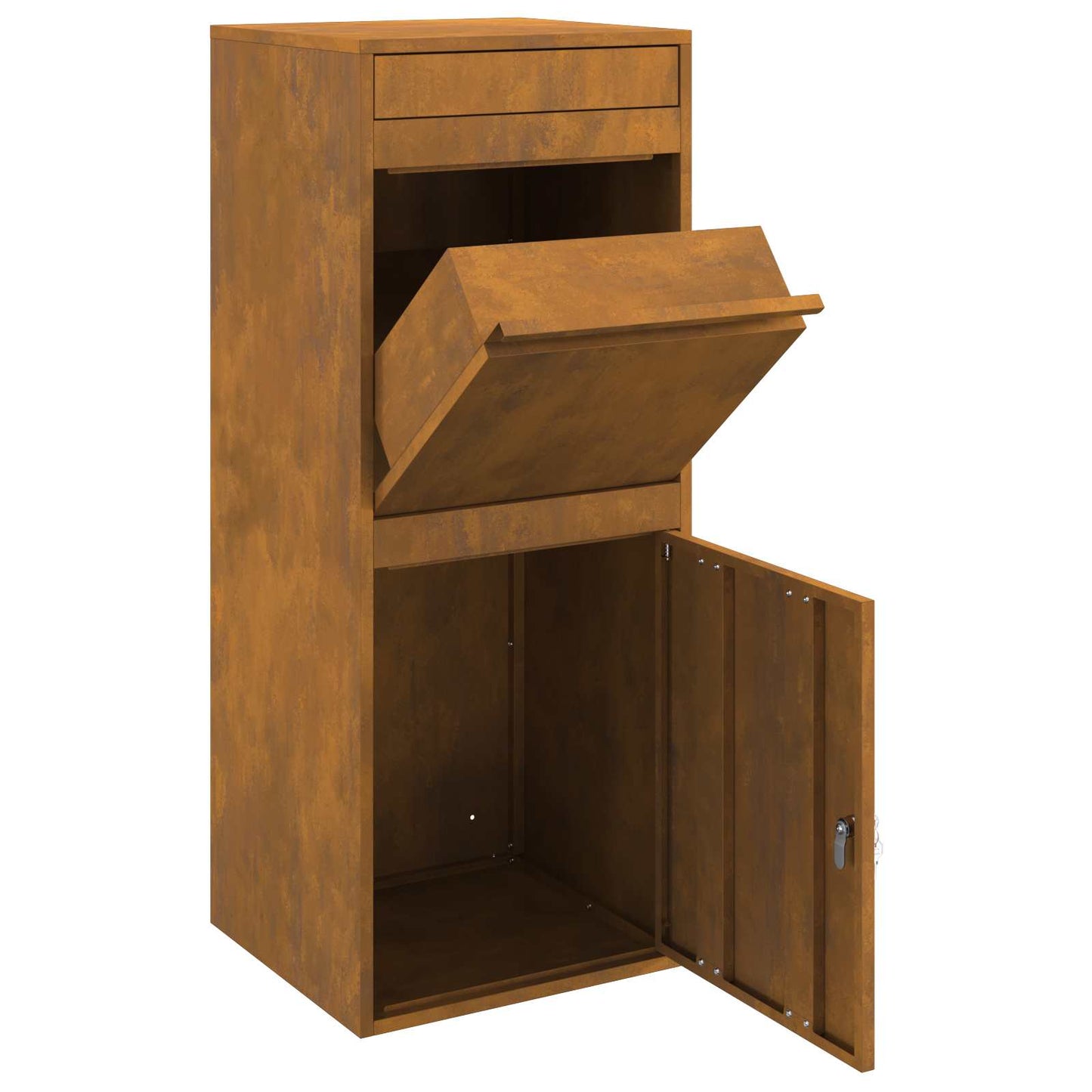Paketdrop-Box mit Tür Rostig 41 x 38 x 103 cm Wetterfeststahl