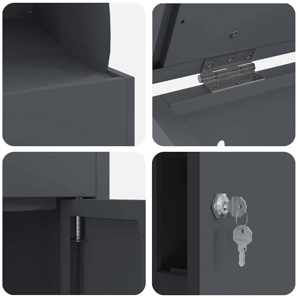 Boîte de dépôt de colis avec rangement Anthracite 47,5 x 38 x 59 cm Acier
