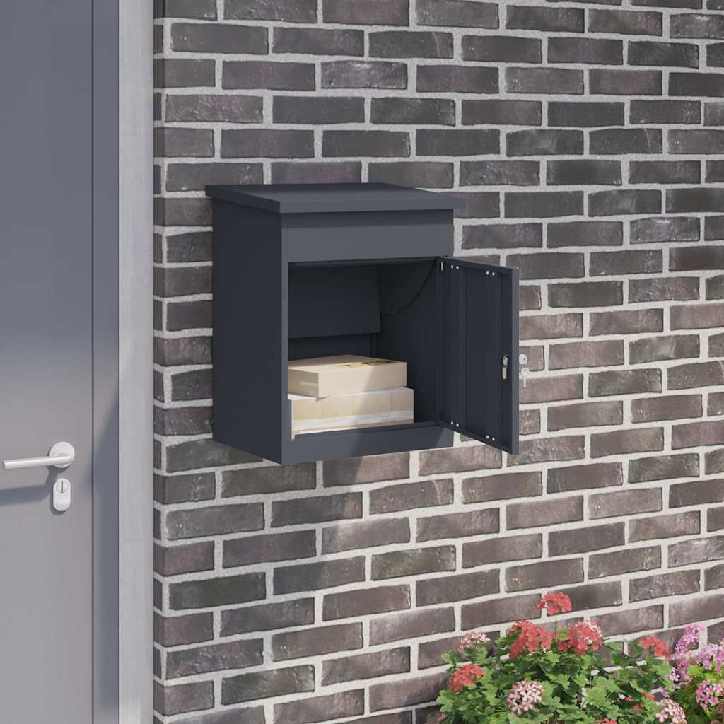 Boîte de dépôt de colis avec rangement Anthracite 47,5 x 38 x 59 cm Acier