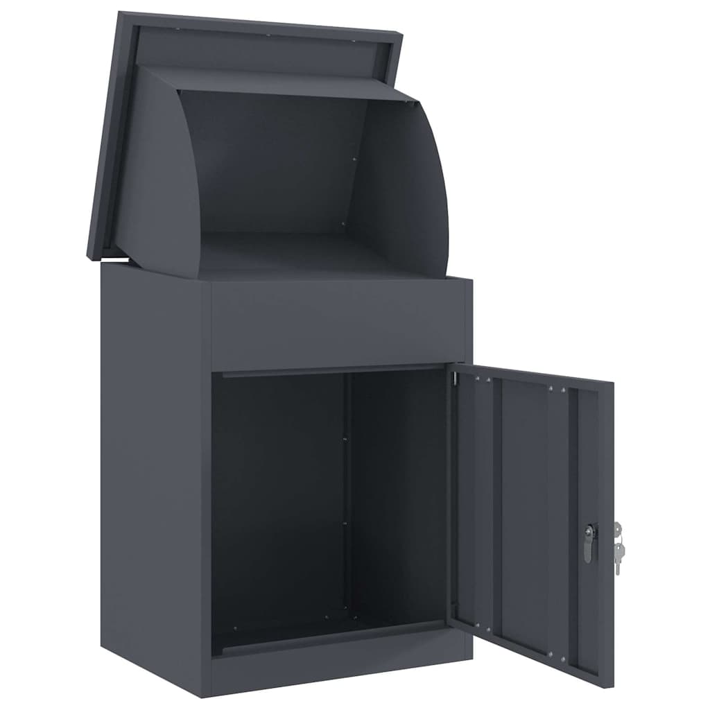 Boîte de dépôt de colis avec rangement Anthracite 47,5 x 38 x 59 cm Acier