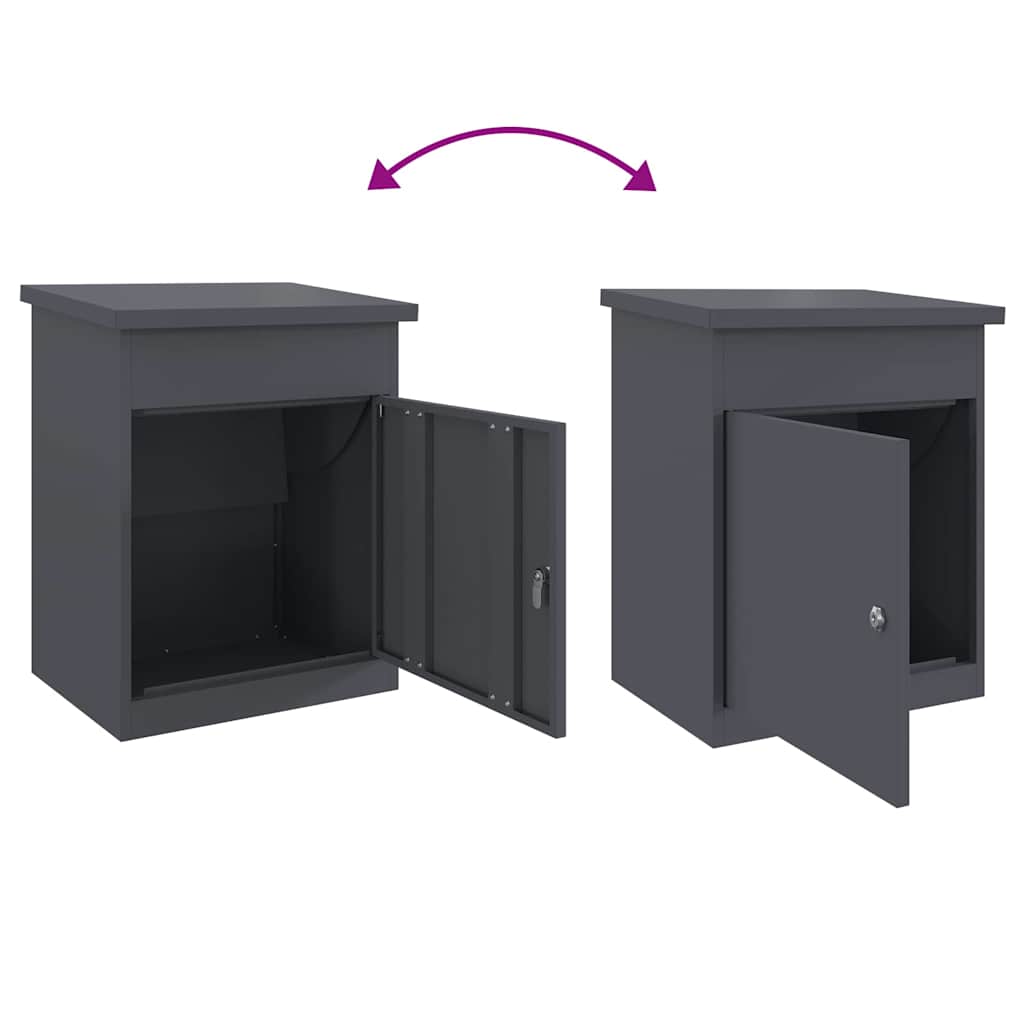 Boîte de dépôt de colis avec rangement Anthracite 47,5 x 38 x 59 cm Acier