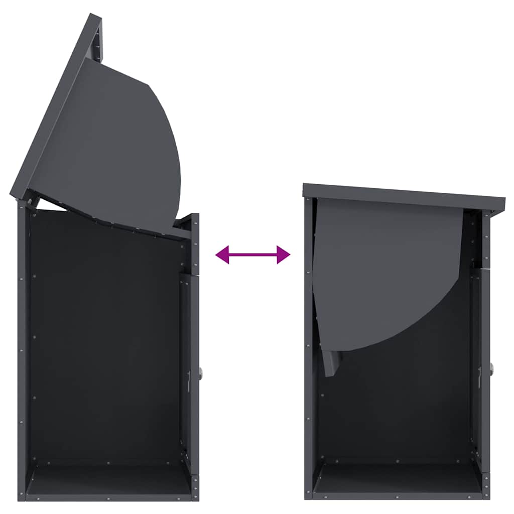 Boîte de dépôt de colis avec rangement Anthracite 47,5 x 38 x 59 cm Acier