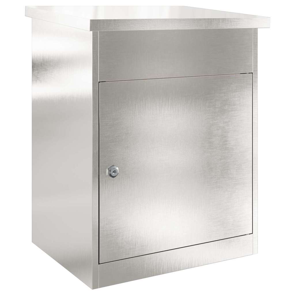 Paketdrop-Box mit Speicher Silber 47,5 x 38 x 59 cm Edelstahl