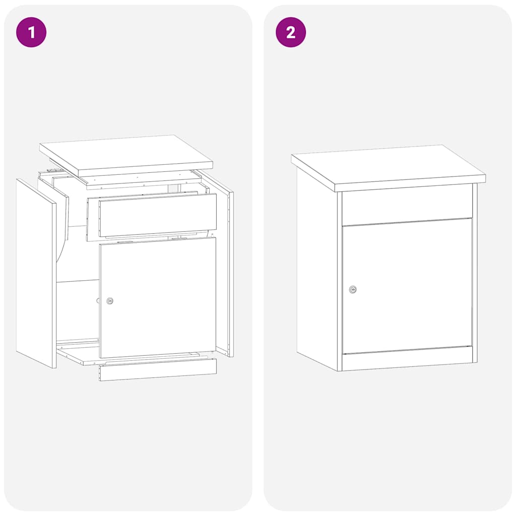 Paketdrop-Box mit Tür Rostig 47,5 x 38 x 59 cm Wetterfeststahl