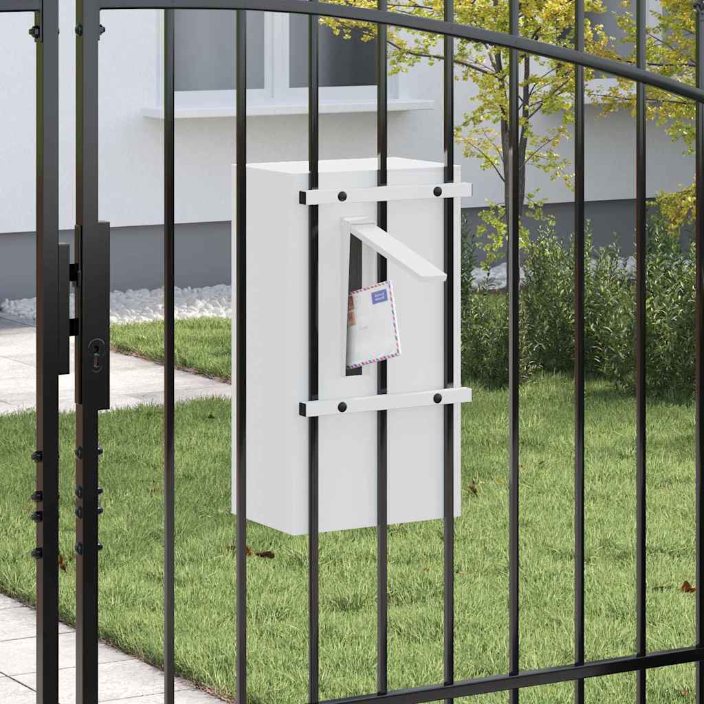 Mailbox with Storage and Door White 30 x 20 x 55 cm Steel