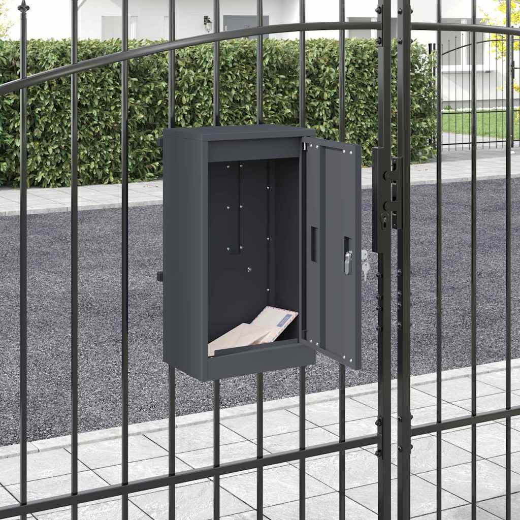 Briefkasten mit Speicher Anthrazit 30 x 20 x 55 cm Stahl