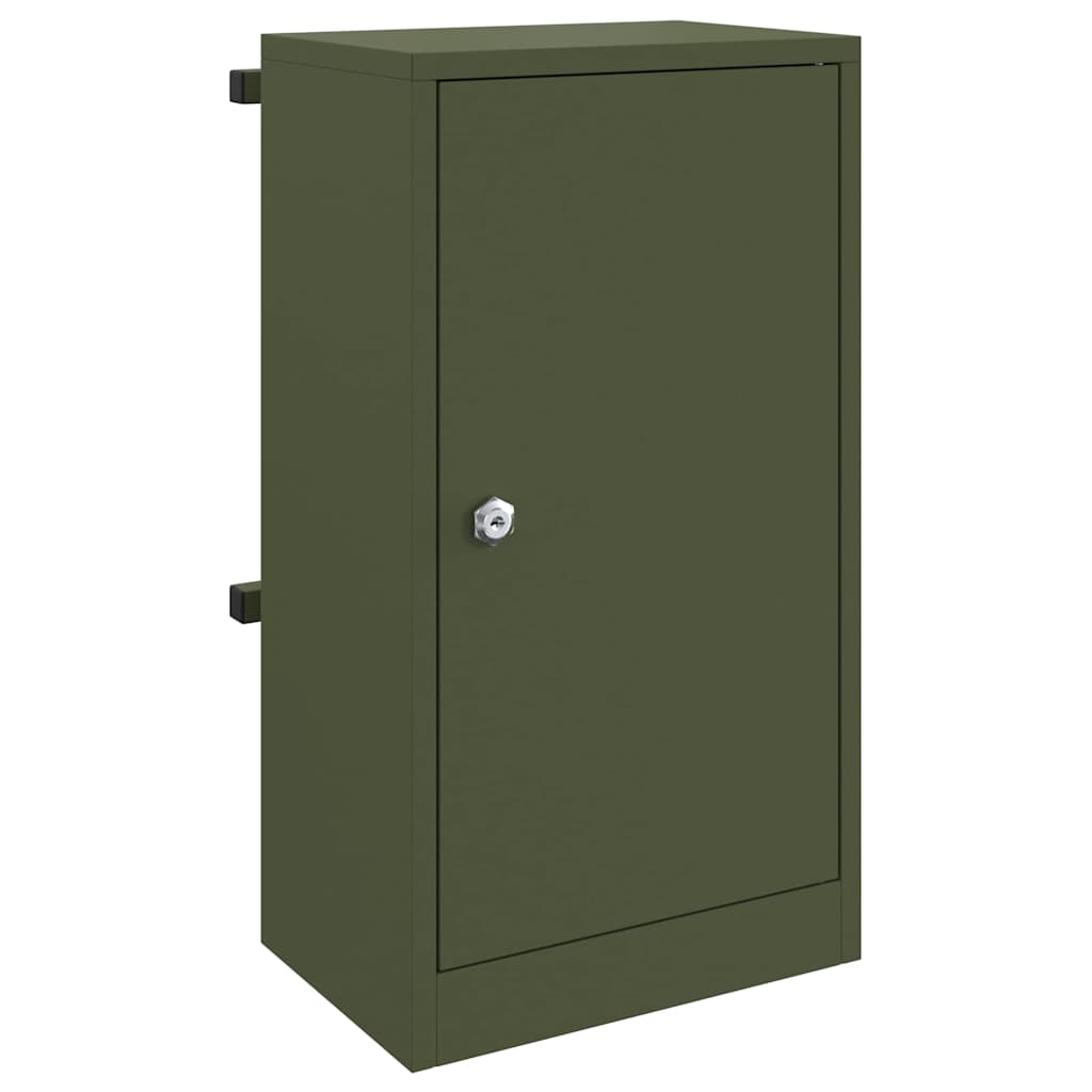 Boîte aux lettres de rangement avec porte Vert olive 30 x 20 x 55 cm Acier
