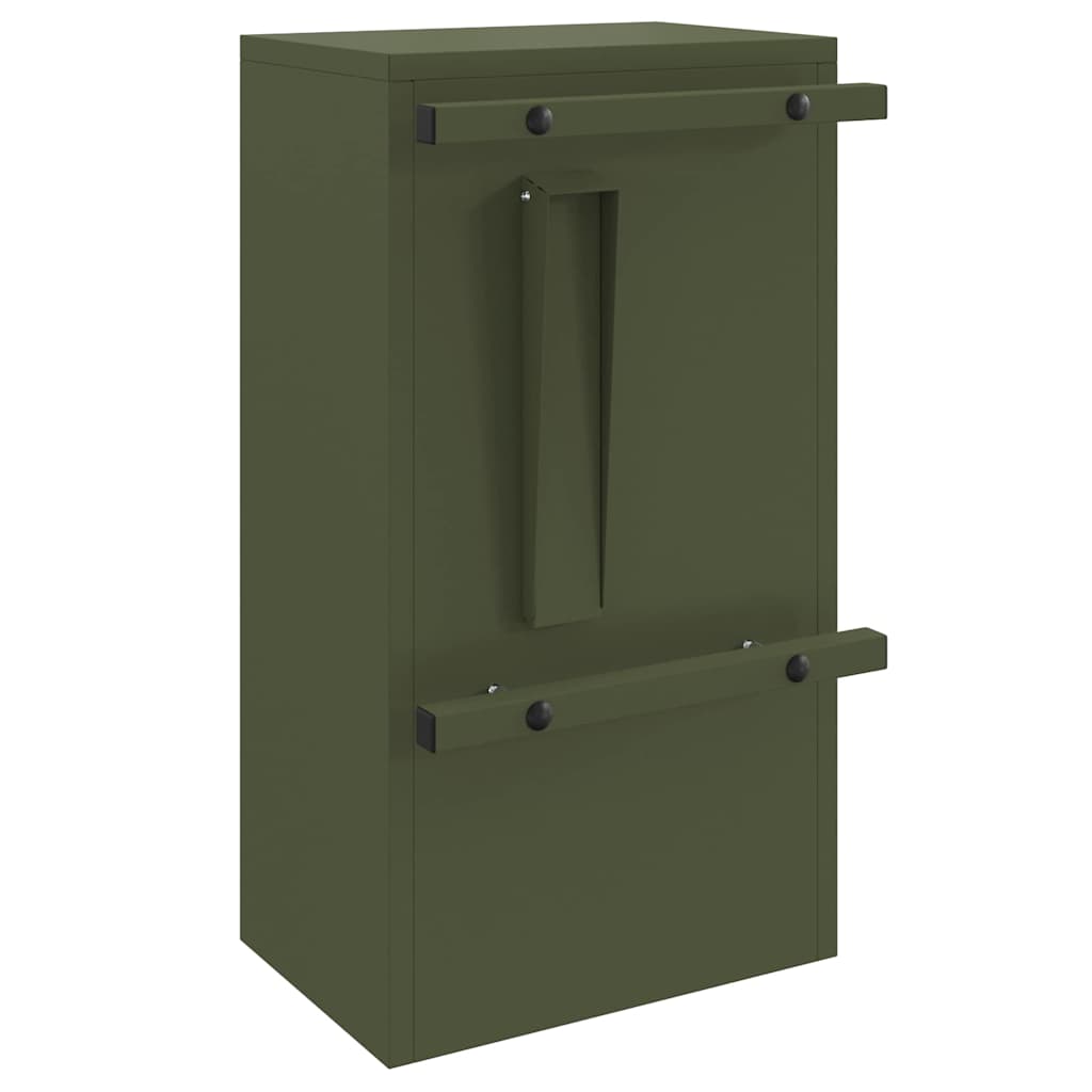 Boîte aux lettres de rangement avec porte Vert olive 30 x 20 x 55 cm Acier