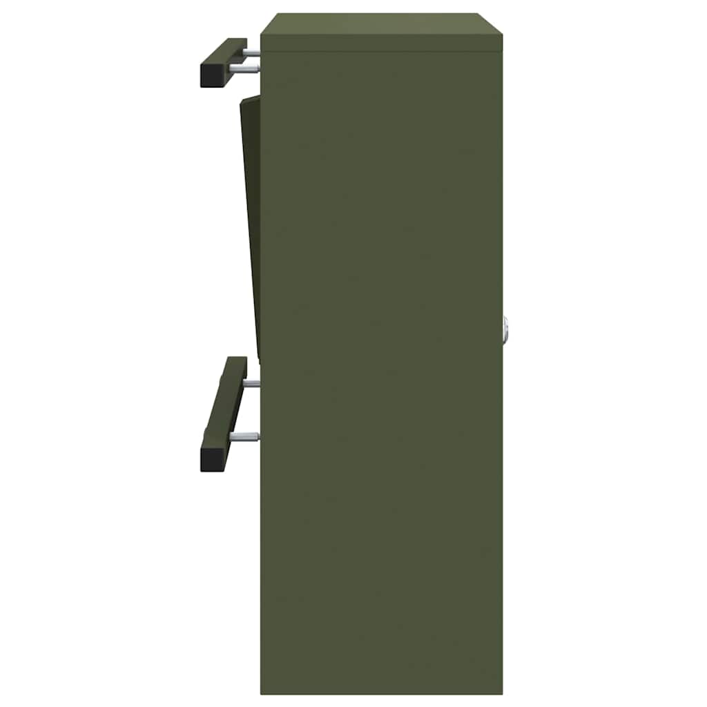 Boîte aux lettres de rangement avec porte Vert olive 30 x 20 x 55 cm Acier