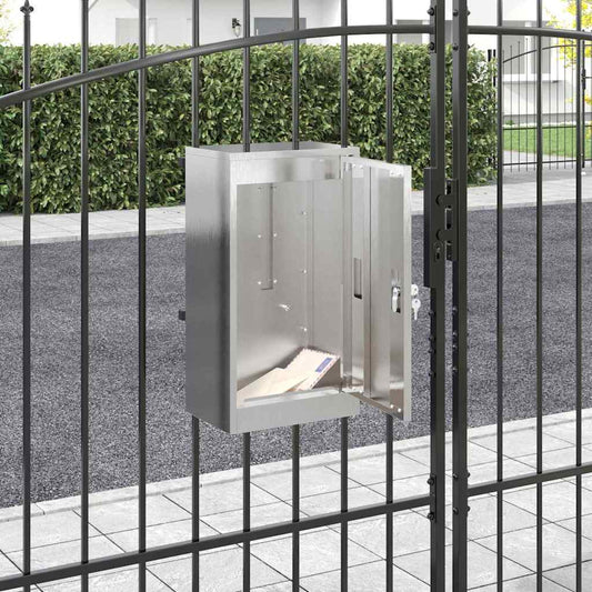 Letterbox with storage, silver, 30 x 20 x 55 cm, stainless steel