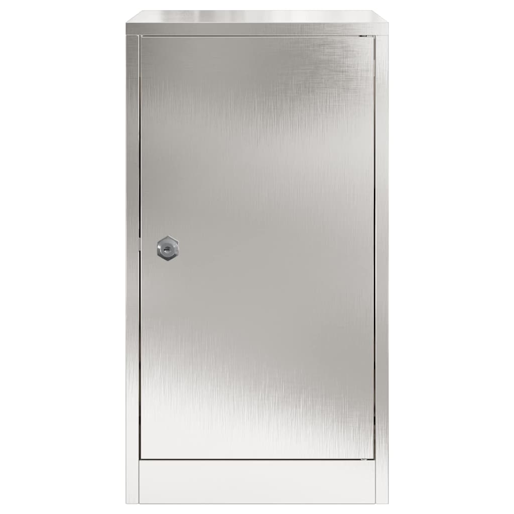 Letterbox with storage, silver, 30 x 20 x 55 cm, stainless steel