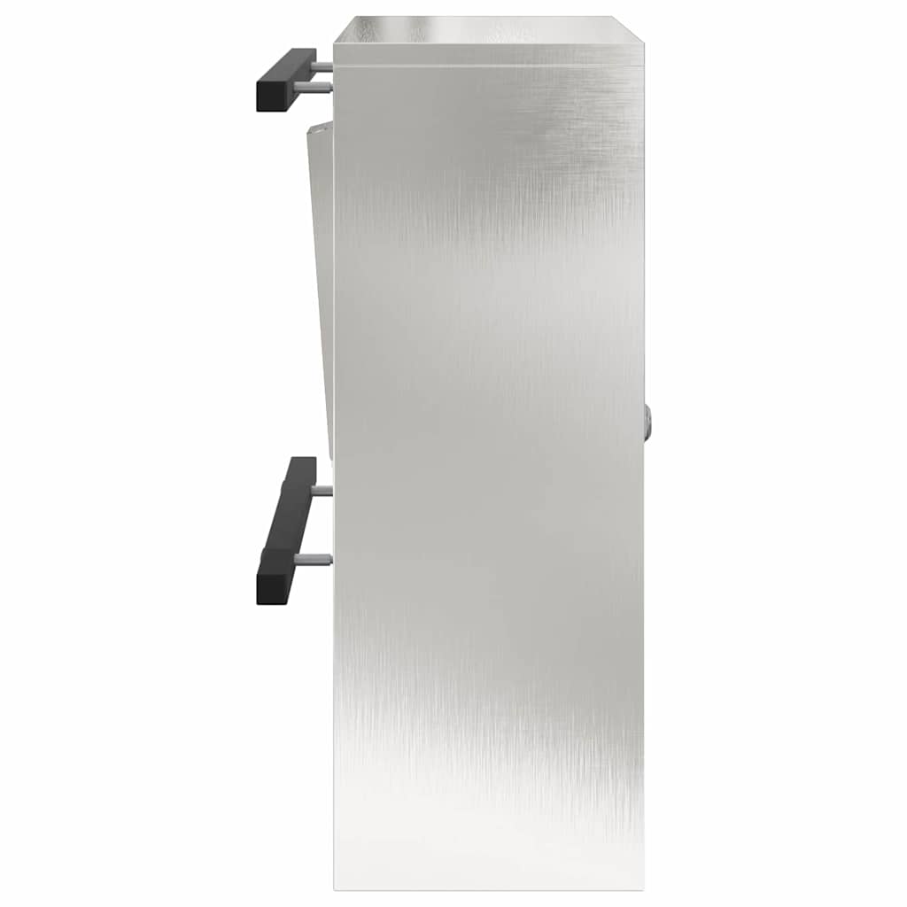 Letterbox with storage, silver, 30 x 20 x 55 cm, stainless steel