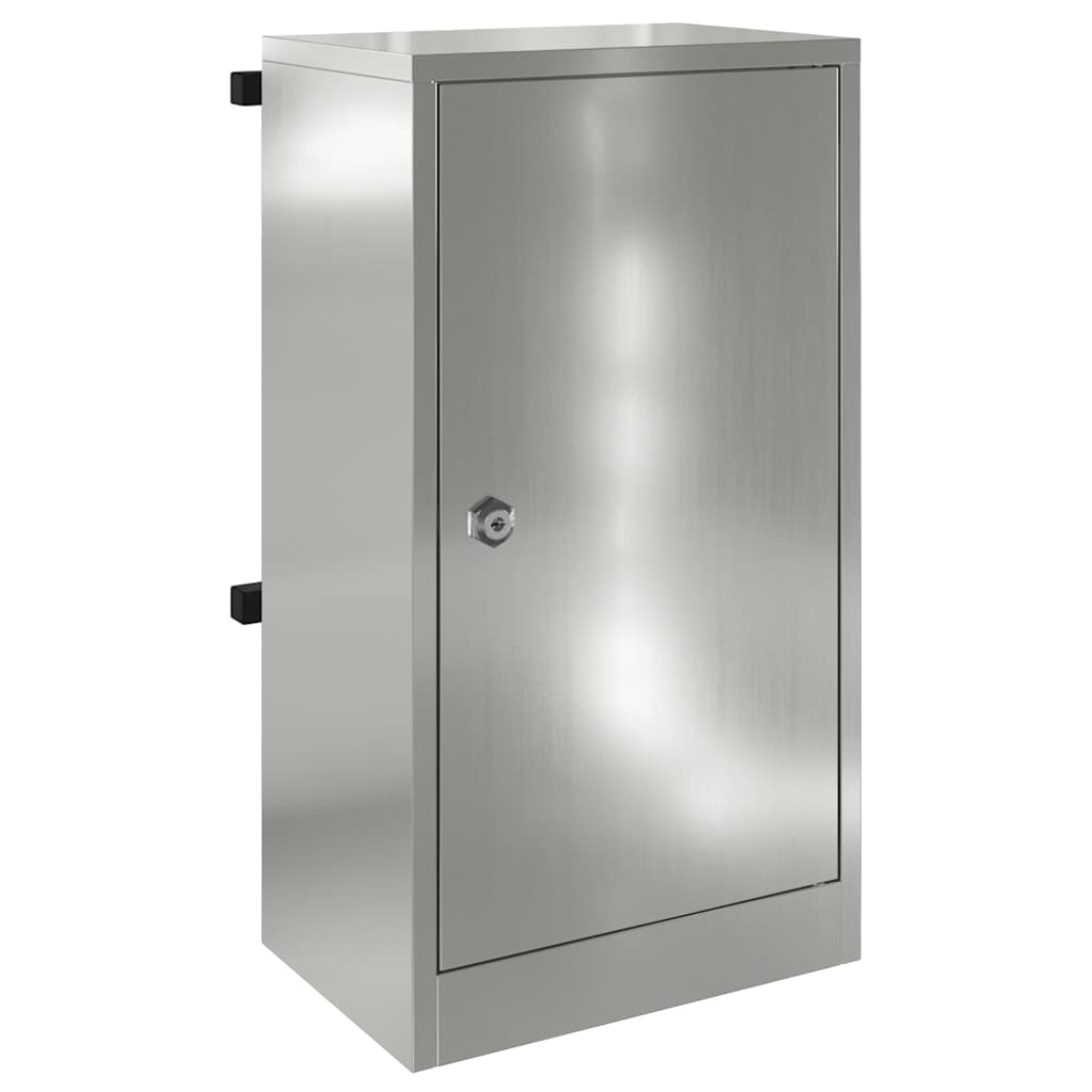 Letterbox with Door Black 30 x 20 x 55 cm Galvanized Steel