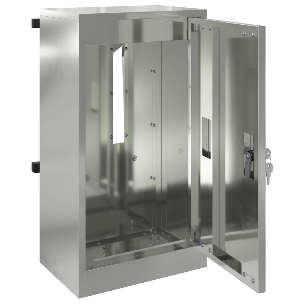 Letterbox with Door Black 30 x 20 x 55 cm Galvanized Steel
