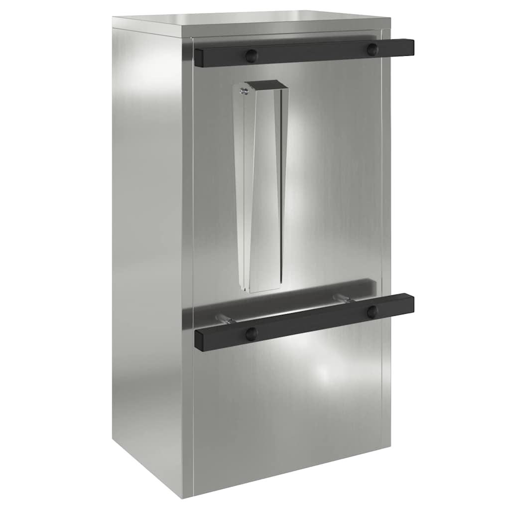 Letterbox with Door Black 30 x 20 x 55 cm Galvanized Steel
