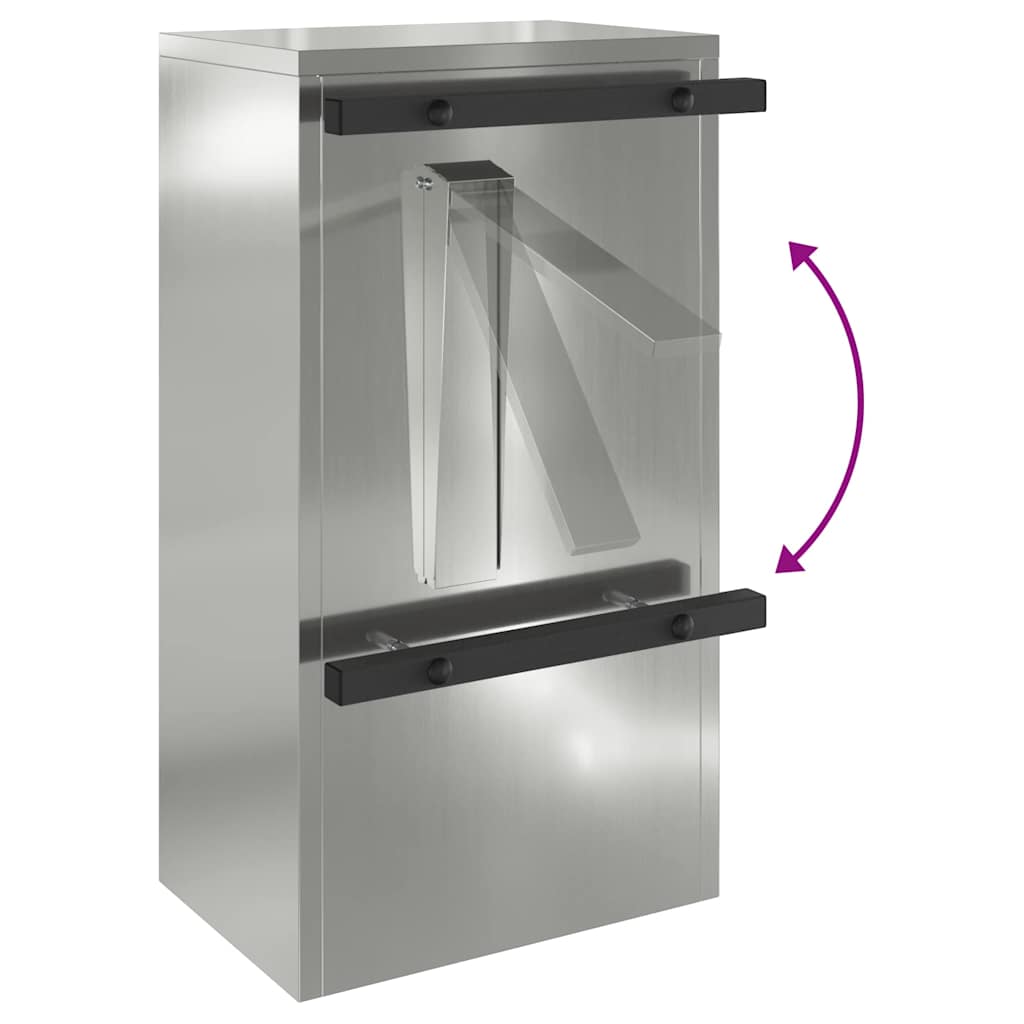 Letterbox with Door Black 30 x 20 x 55 cm Galvanized Steel