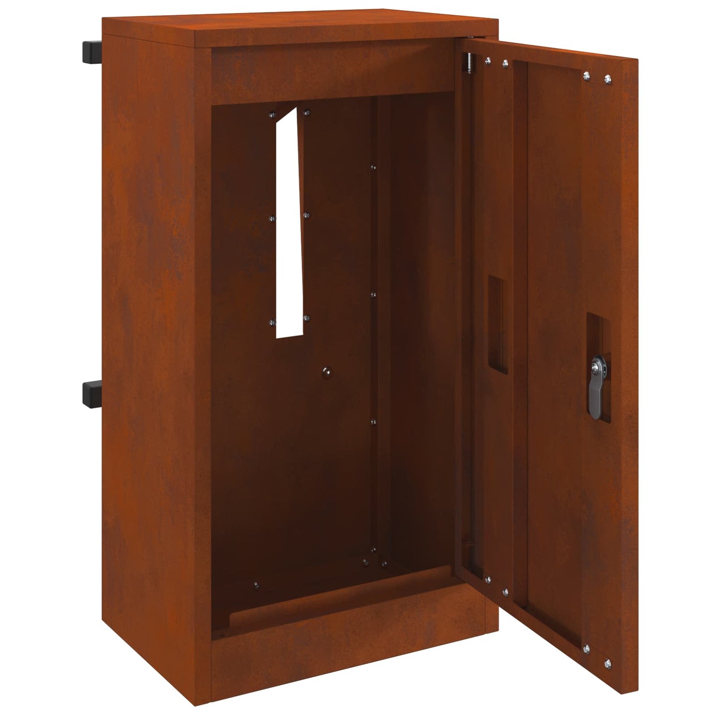 Mailbox with Storage Rusty 30 x 20 x 55 cm Weatherproof Steel