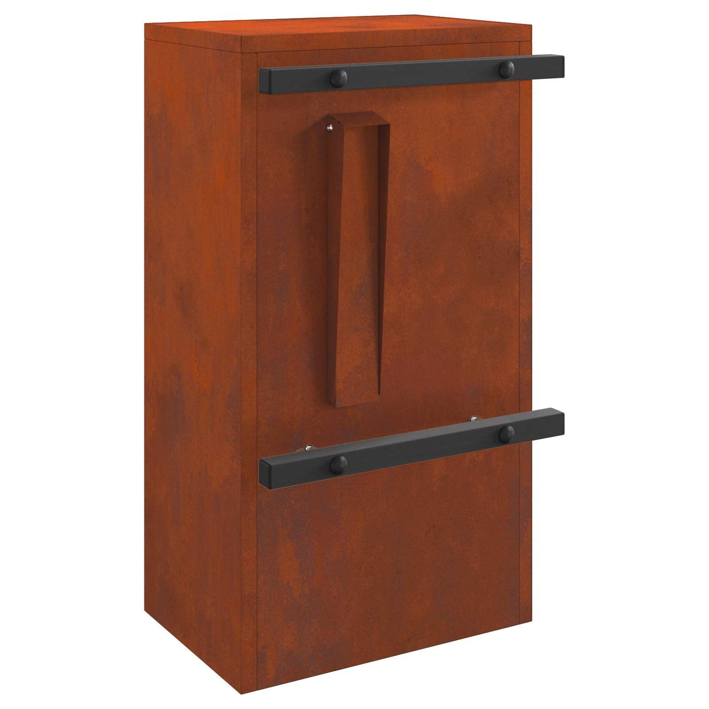 Mailbox with Storage Rusty 30 x 20 x 55 cm Weatherproof Steel