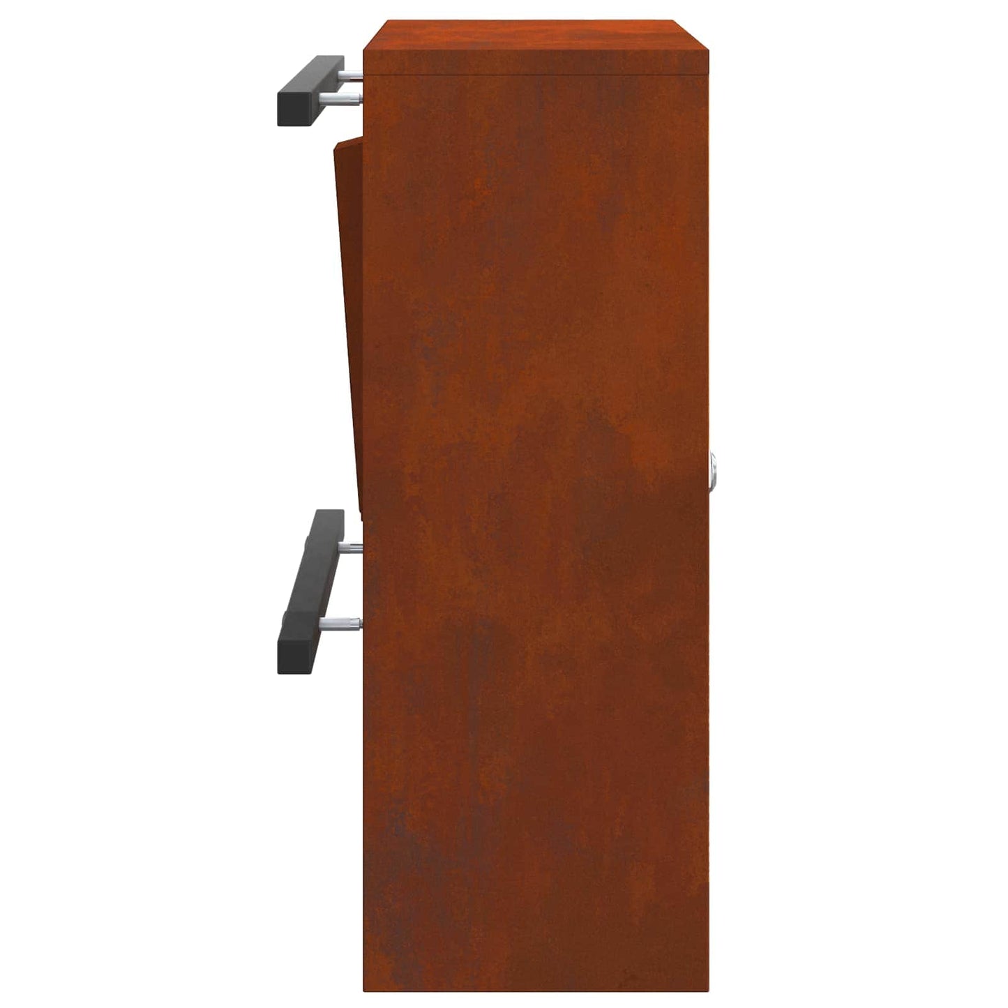 Mailbox with Storage Rusty 30 x 20 x 55 cm Weatherproof Steel
