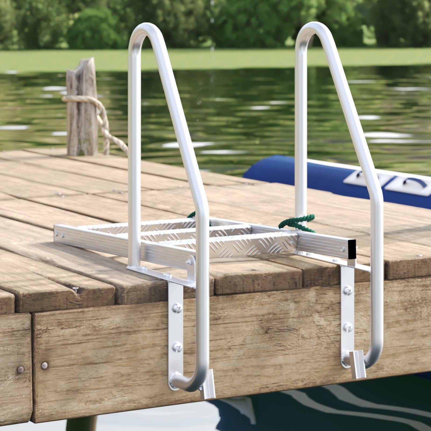 3-Step Dock Ladder Silver 58 x 77 x 144 cm Aluminum