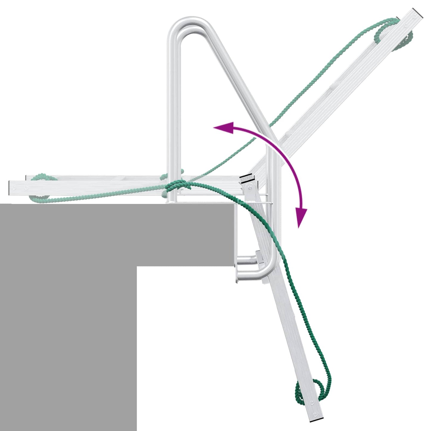 3-Step Dock Ladder Silver 58 x 77 x 144 cm Aluminum