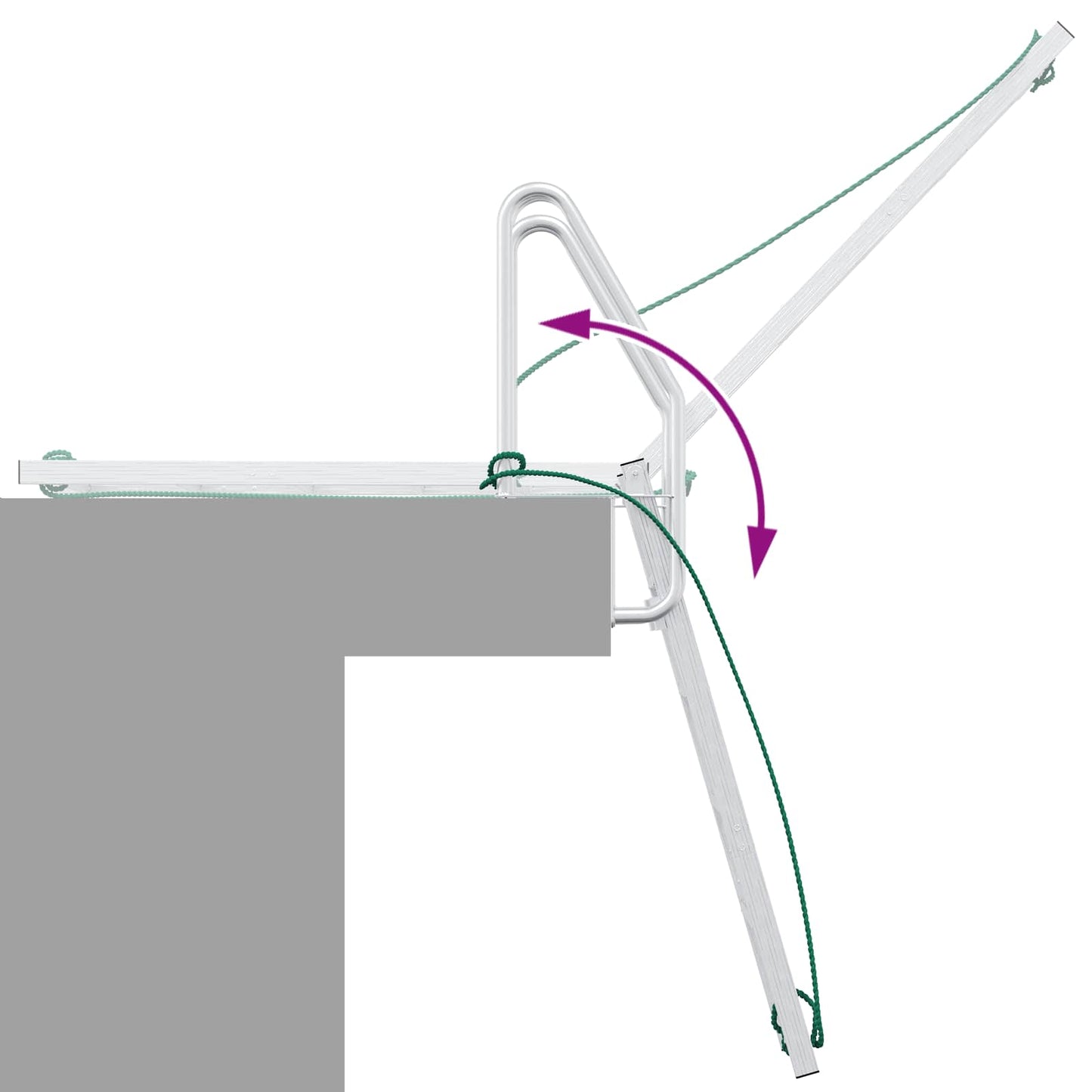 5-Step Dock Ladder Silver 58 x 77 x 191 cm Aluminum
