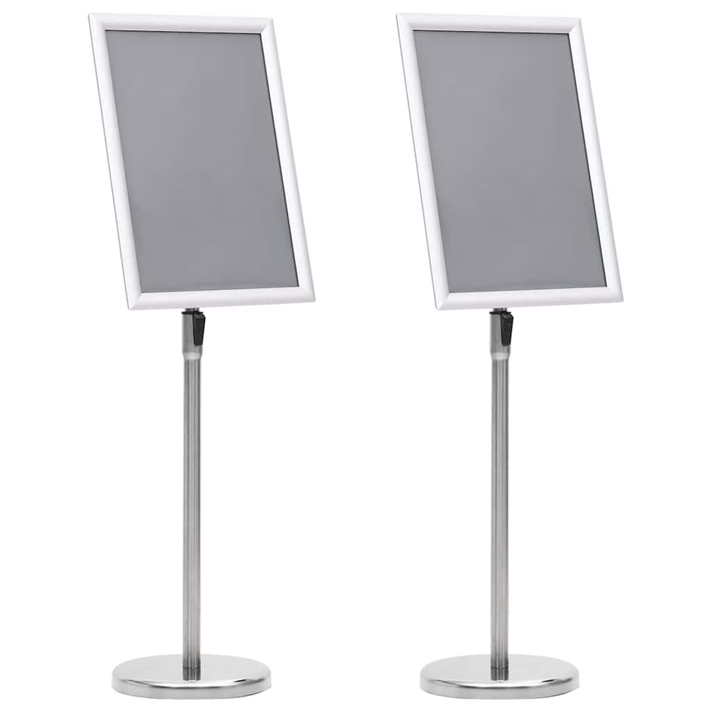 Plakatständer 2 pcs Silber 32,7 x 24 x 108 cm Aluminium