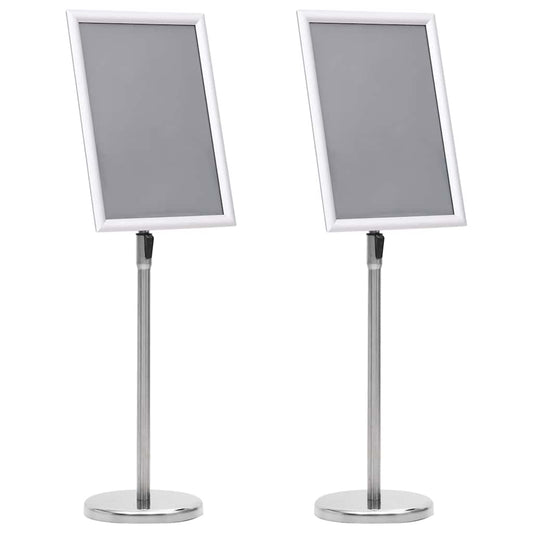 Plakatständer 2 pcs Silber 32,7 x 24 x 108 cm Aluminium
