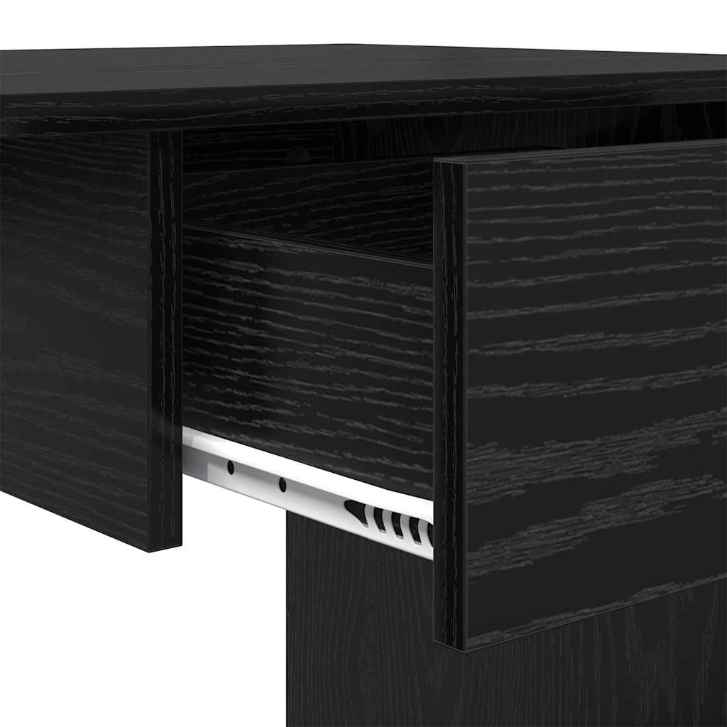 Bureau avec rangement Noir aspect chêne 100 x 50 x 76 cm
