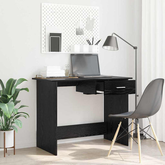 Schreibtisch mit Speicher Schwarz Eichen-Optik 100 x 50 x 76 cm
