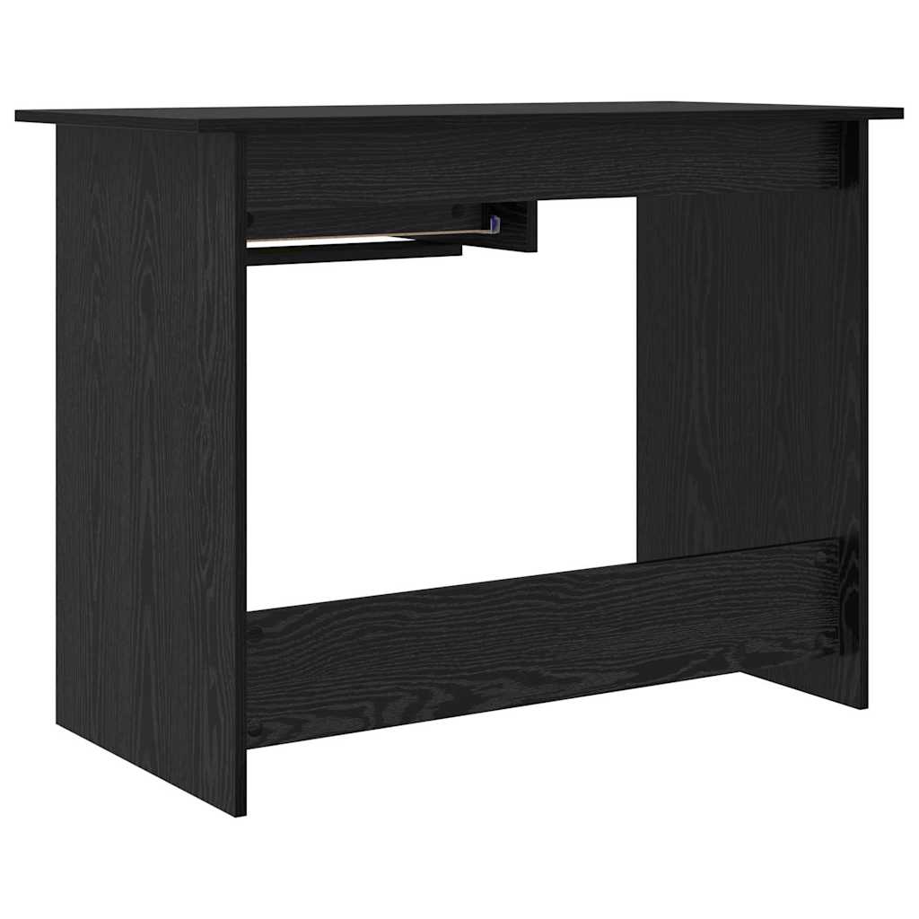 Bureau avec rangement Noir aspect chêne 100 x 50 x 76 cm