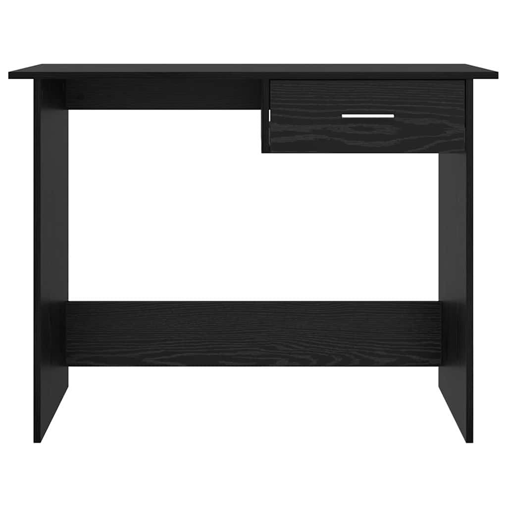 Bureau avec rangement Noir aspect chêne 100 x 50 x 76 cm
