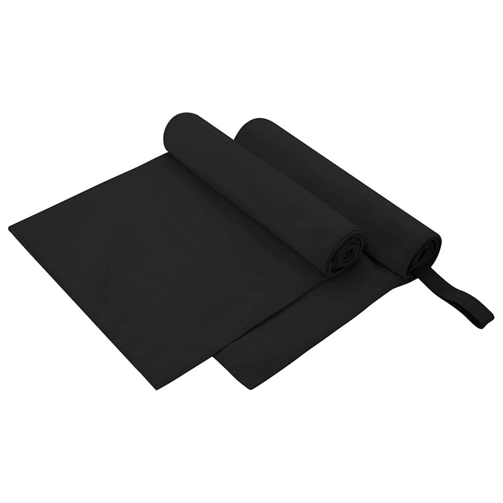 Sporthandtücher 2 pcs Schwarz 100 x 50 cm