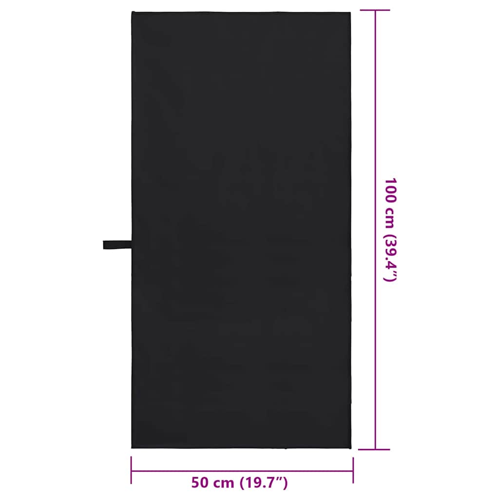 Sporthandtücher 2 pcs Schwarz 100 x 50 cm