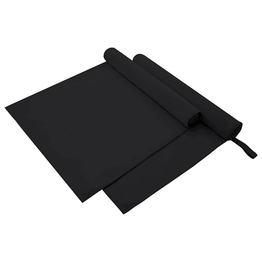 Sporthandtücher 2 pcs Schwarz 180 x 90 cm