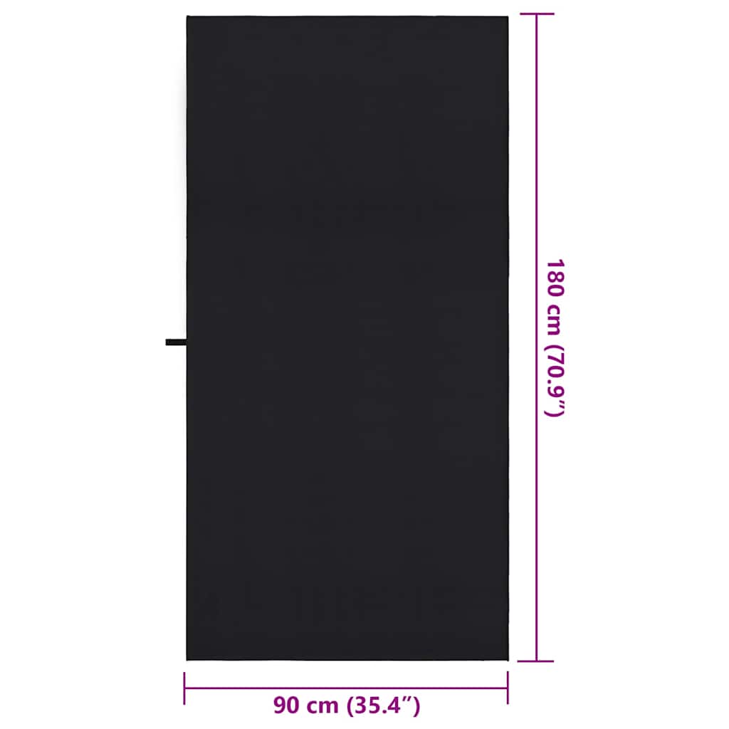 Sporthandtücher 2 pcs Schwarz 180 x 90 cm