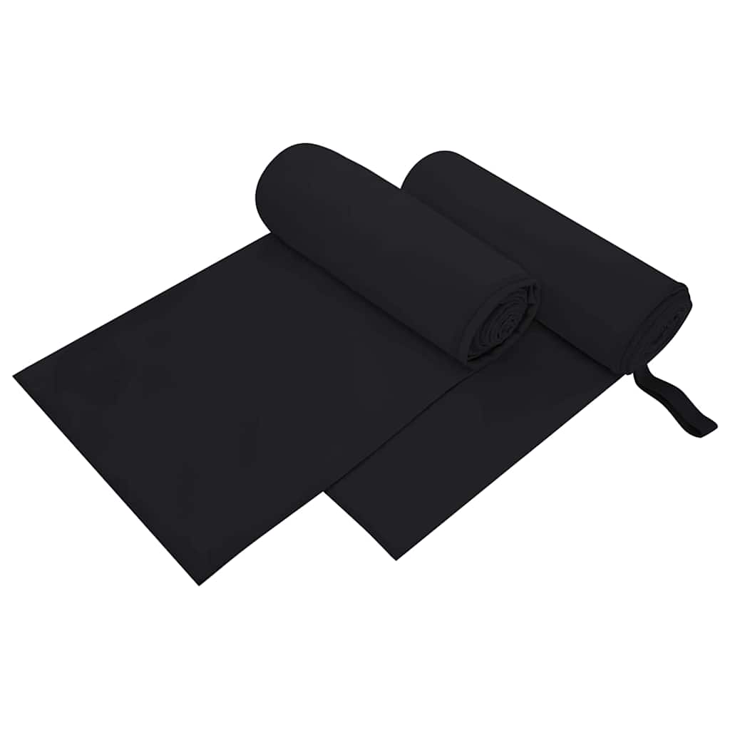 Sporthandtücher 2 pcs Schwarz 200 x 100 cm