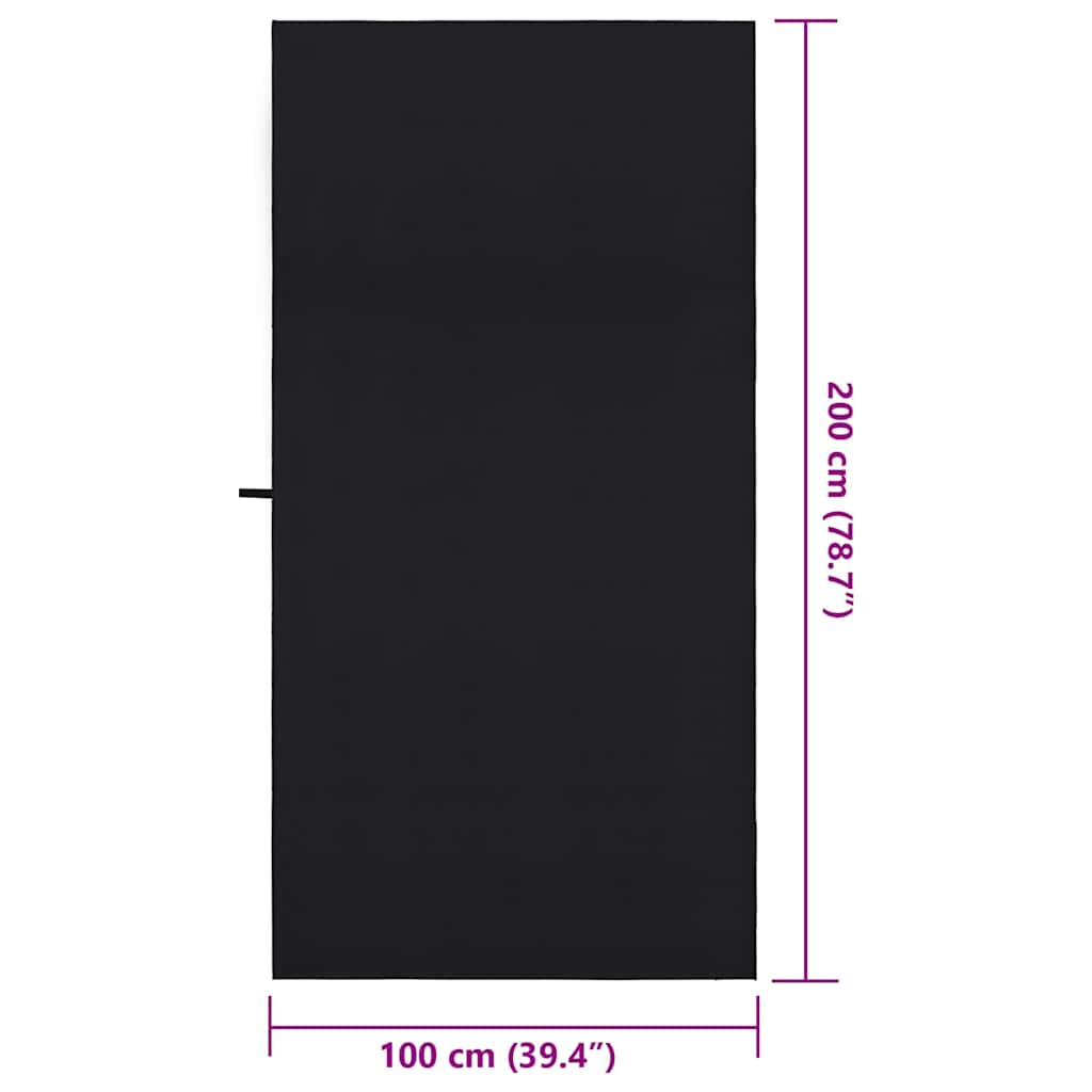 Sporthandtücher 2 pcs Schwarz 200 x 100 cm