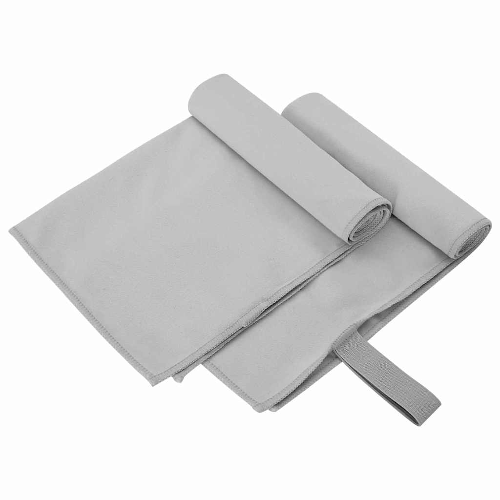 Sporthandtücher 2 pcs Grau 50 x 30 cm Polyester und Polyamid