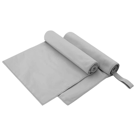 Sporthandtücher 2 pcs Grau 100 x 50 cm Polyester und Polyamid