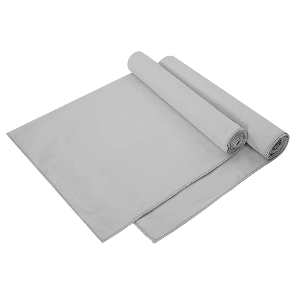 Sporthandtücher 2 pcs Grau 140 x 70 cm Polyester und Polyamid