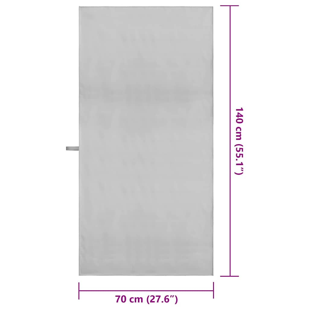 Sporthandtücher 2 pcs Grau 140 x 70 cm Polyester und Polyamid