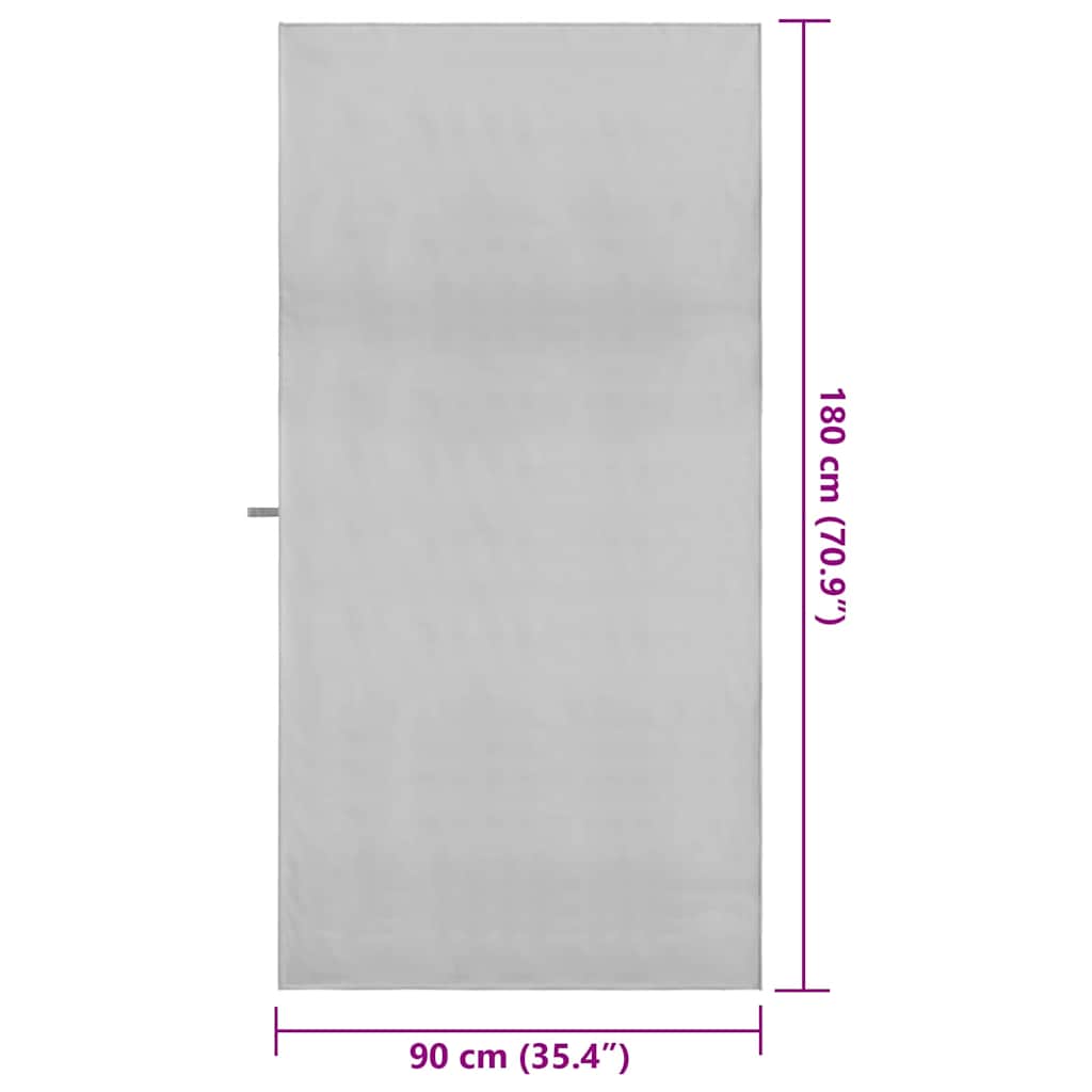 Serviettes de sport 2 pièces Gris 180 x 90 cm Polyester et polyamide