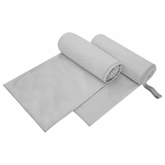 Sporthandtücher 2 pcs Grau 200 x 100 cm Polyester und Polyamid
