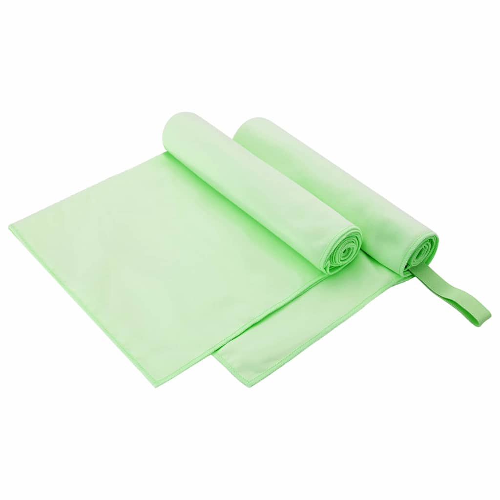 Sporthandtücher 2 pcs Grün 100 x 50 cm Polyester und Polyamid